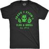 Herren Frank and Steins Bar and Grill T-Shirt Lustiges Frankenstein Halloween T-Shirt für Männer