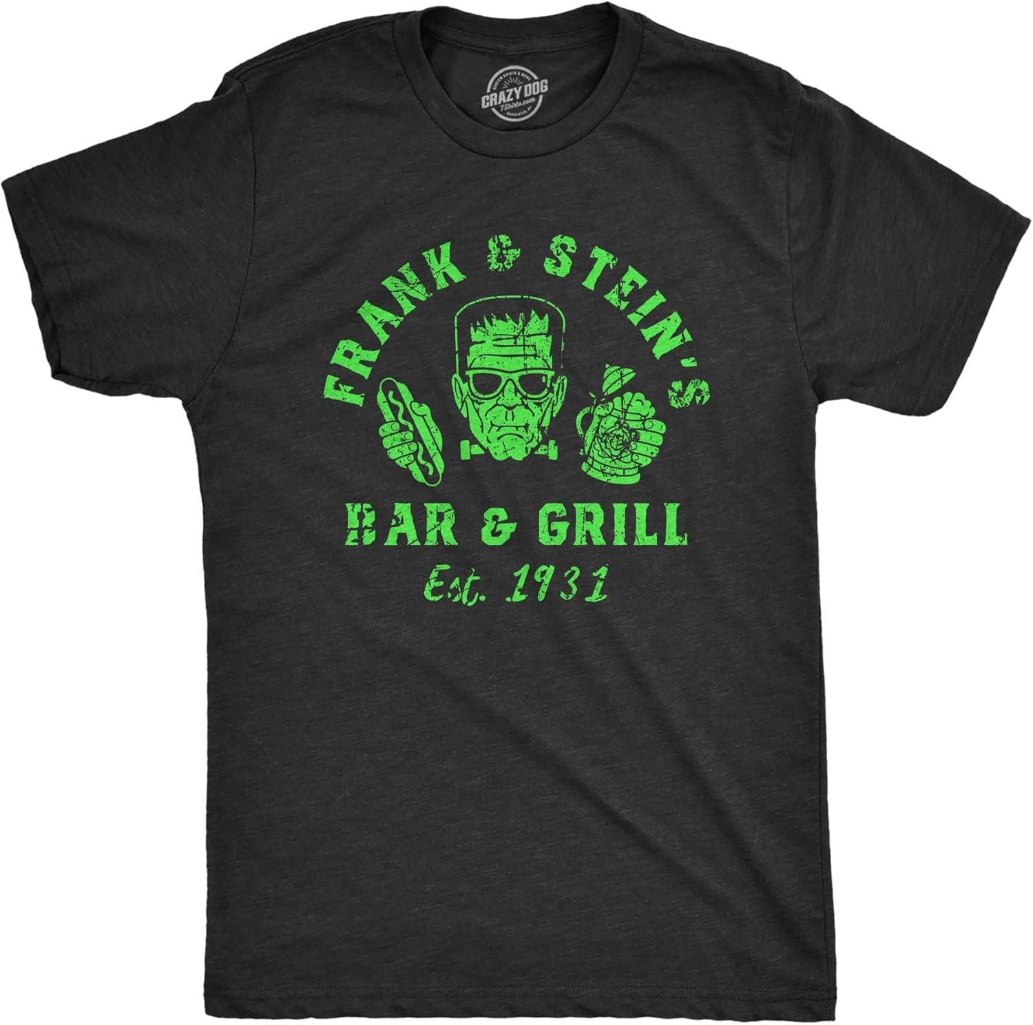 Мужская футболка Frank and Steins Bar and Grill Смешная футболка Франкенштейна на Хэллоуин для парней S
