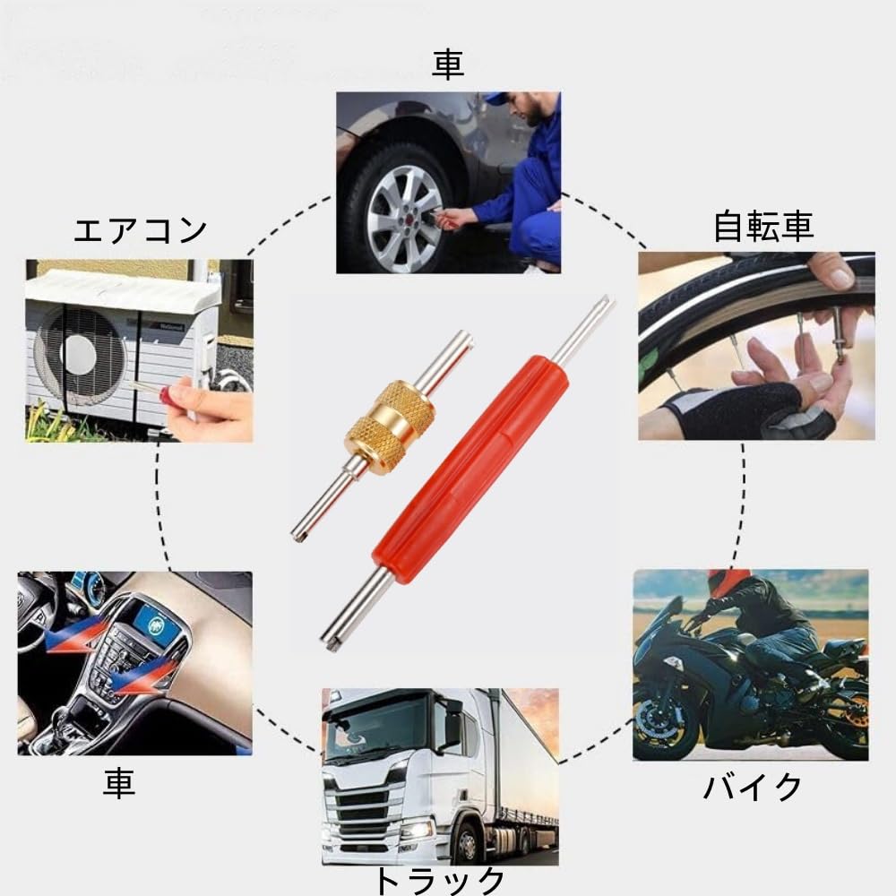 Luchtventielsleutel, Ventielkernverwijderaar, Bandenreparatietool, Set van 2, Bug Turner