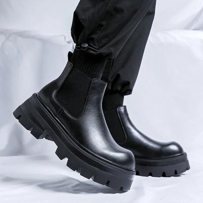 Mode Luxusmarke Herren Chelsea Boots Hohe Qualität Britischer Stil Lässige Leder Stiefeletten für Herren Dicksohlendesign High Top Stiefel