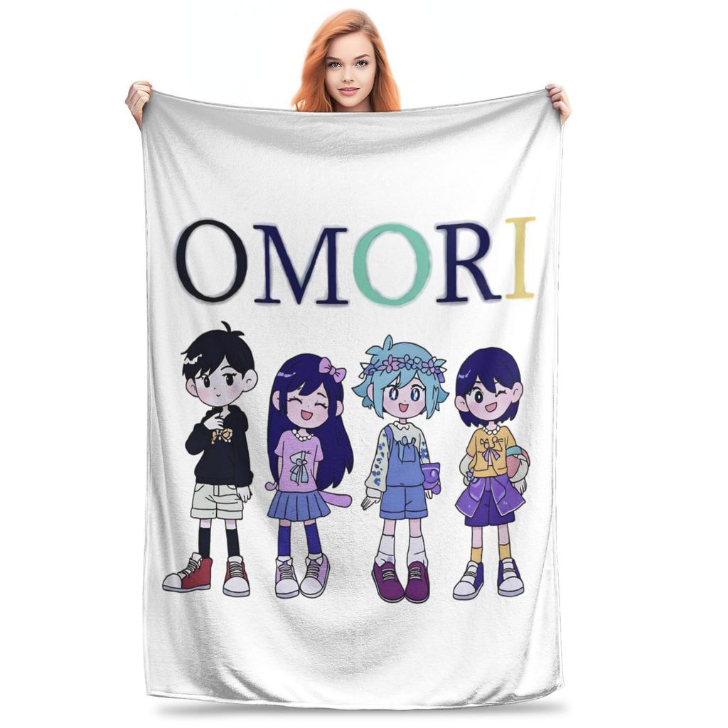 Anime Omori Game  Blanket Cover  Plush Throw Blanket Summer Air Conditioning Printed Lightweight Bedspreads,