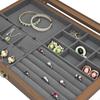 Jewelry Box Display Large Capacity with Dividers Flip Clear Open Lid Organizer Storage