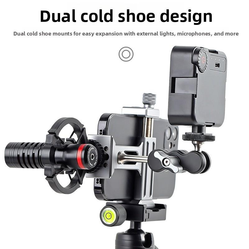 Aluminum Smartphone Tripod Holder For Live Streaming And Photography Desktop Support