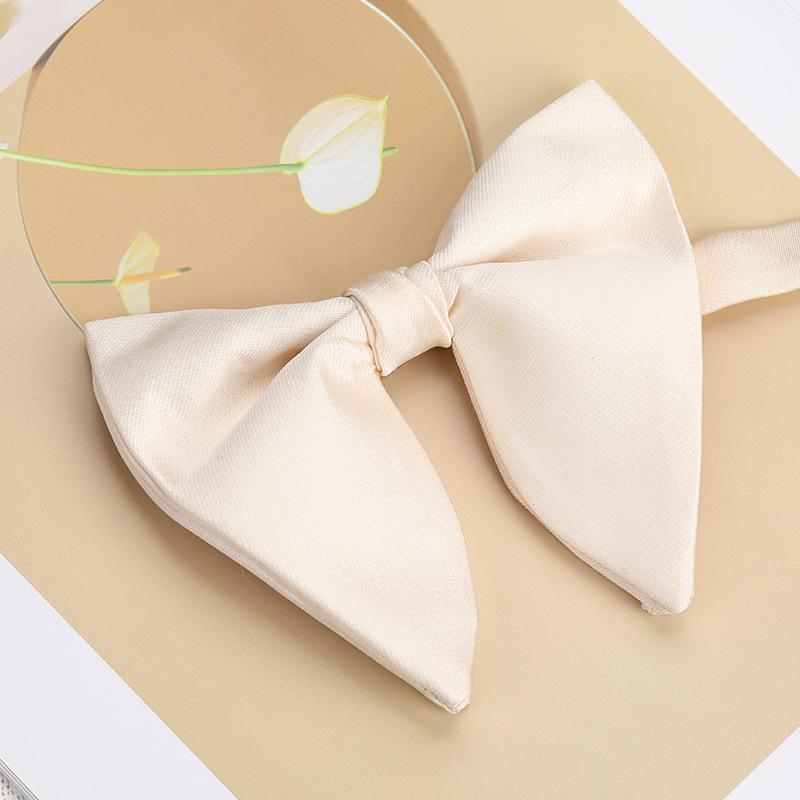 New Yarn-Dyed Polyester Beige Horn Bow Tie Unisex Business Casual Versatile Crisp And Stylish