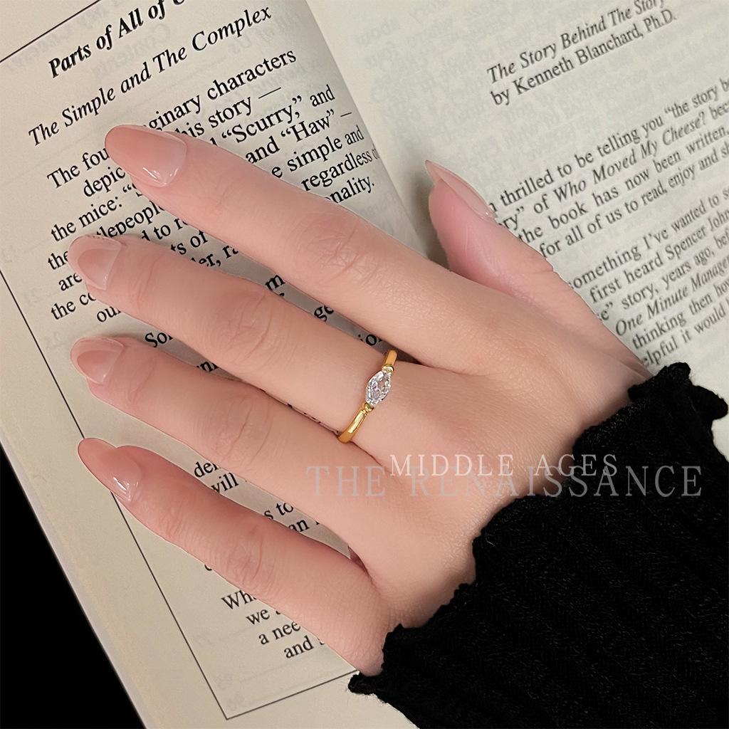 Легкое регулируемое кольцо из циркония универсальное модное литературное ретро продвинутое кольцо на указательный палец