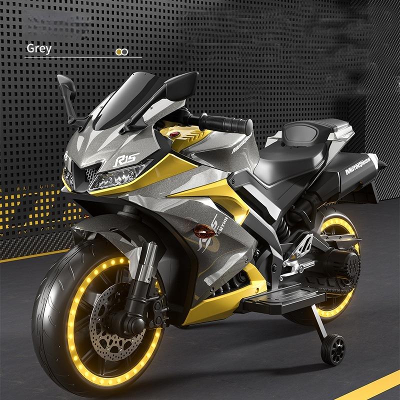 Kinder Elektro-Motorrad Dreiräder Dual Drive Kinderauto mit Fernbedienung Bluetooth Musik LED-Licht