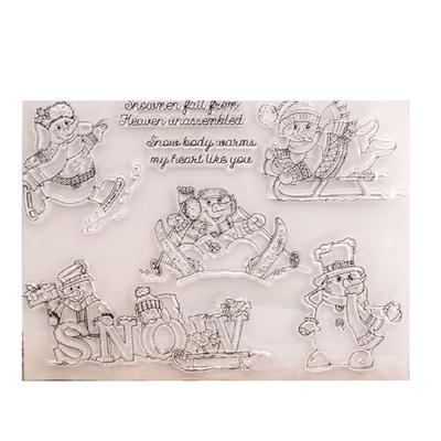 Clear Stamp Christmas Themed Silicone Stamps for Card Making Scrapbooking Craft Embellishments, Rubber Stamping Tool