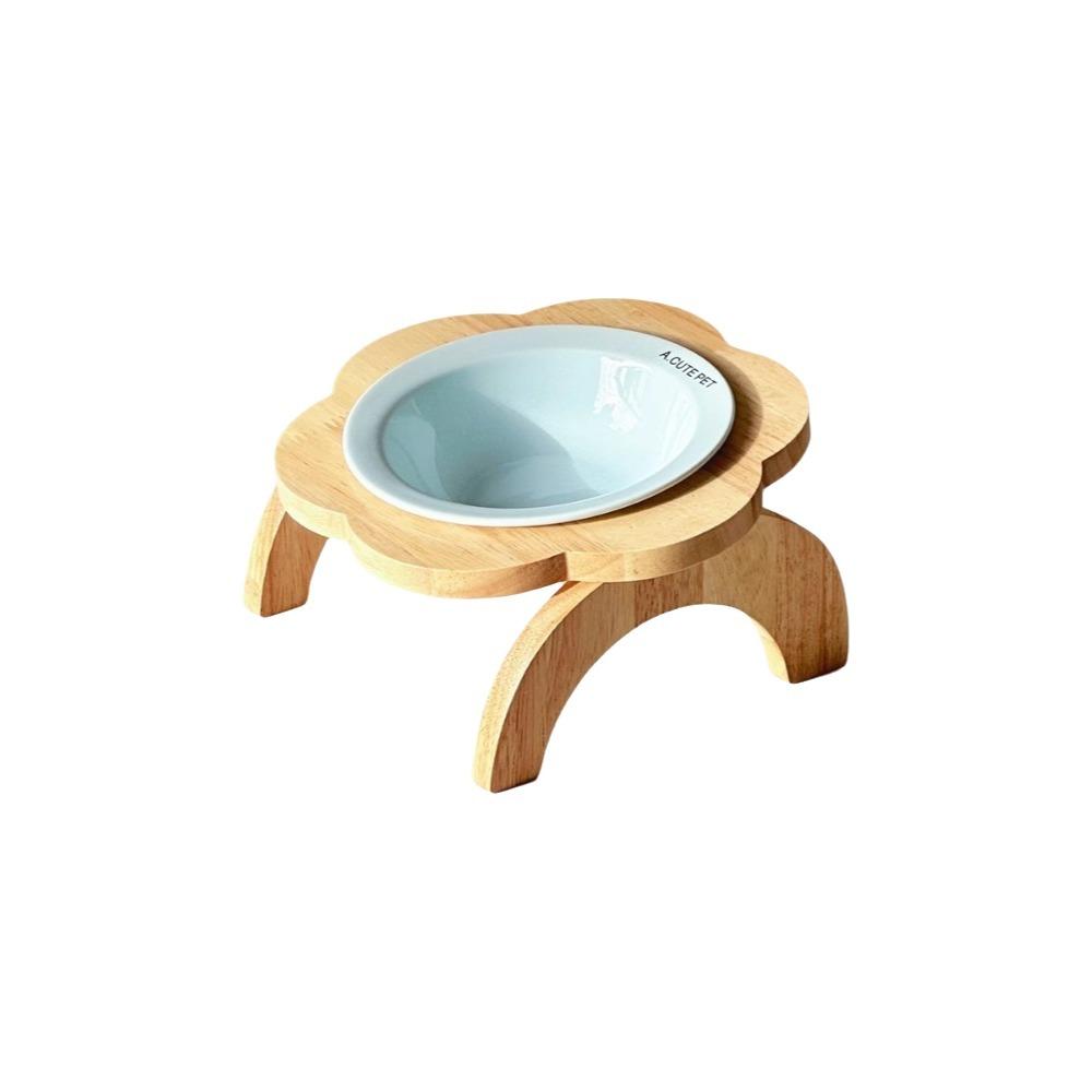 Ceramic Elevated Cat Bowl Anti-Spill Raised Cat Food Bowl Flower Shaped Pet Bowl  Neck Protection