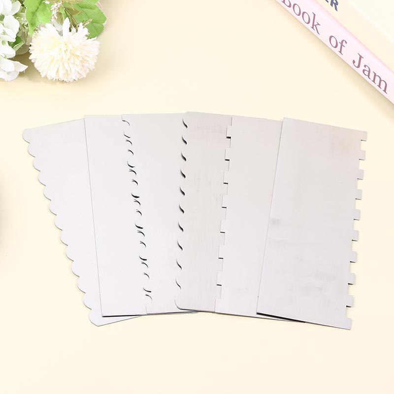 Stainless Steel Cake Scraper Double Sided Patterned Stripe Edge Cake Decorating Comb Smoother Scraper Pastry Cutter