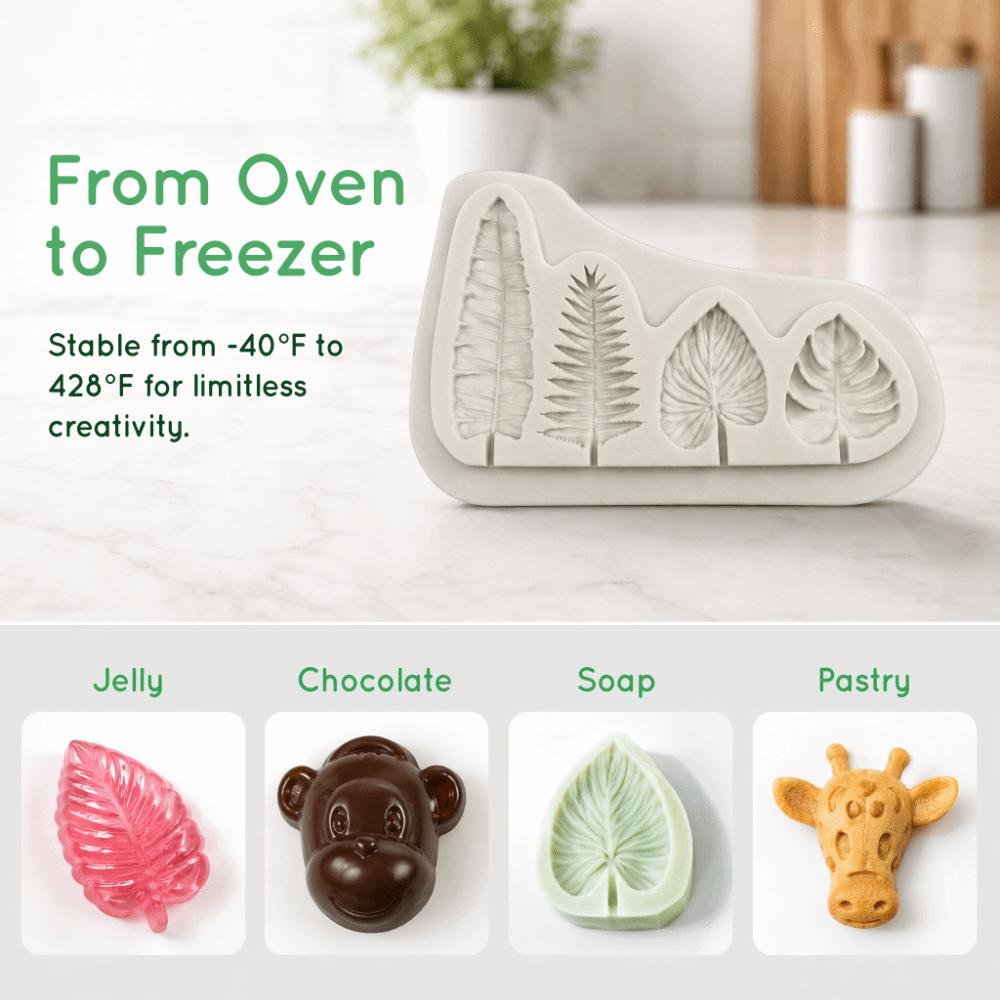 Silicone Silicone Baking Mold Forest Animal Design Flexible Soft Animal Shape Mold Easy Demoulding Leaf Cake Decorating Mold