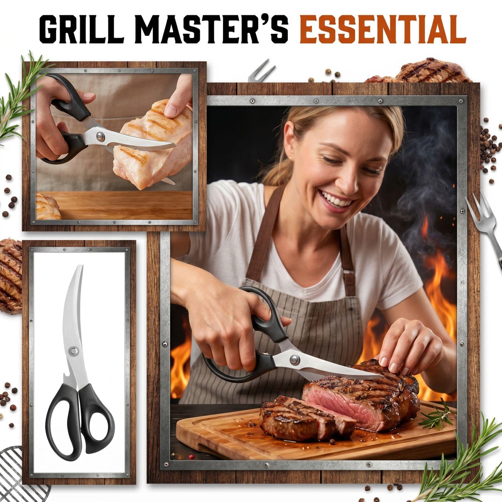 

Multi Functional Scissors For Barbecuing, Steak, And Chicken Cutlets One Size чорний