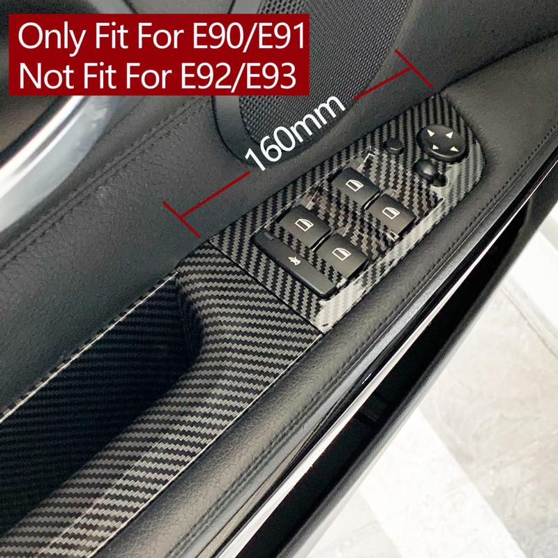 LHD RHD Car Carbon Fiber Window Lift Switch Panel Outer Cover Replacement For BMW 3 Series E90 E91 316 318 320 325 328i