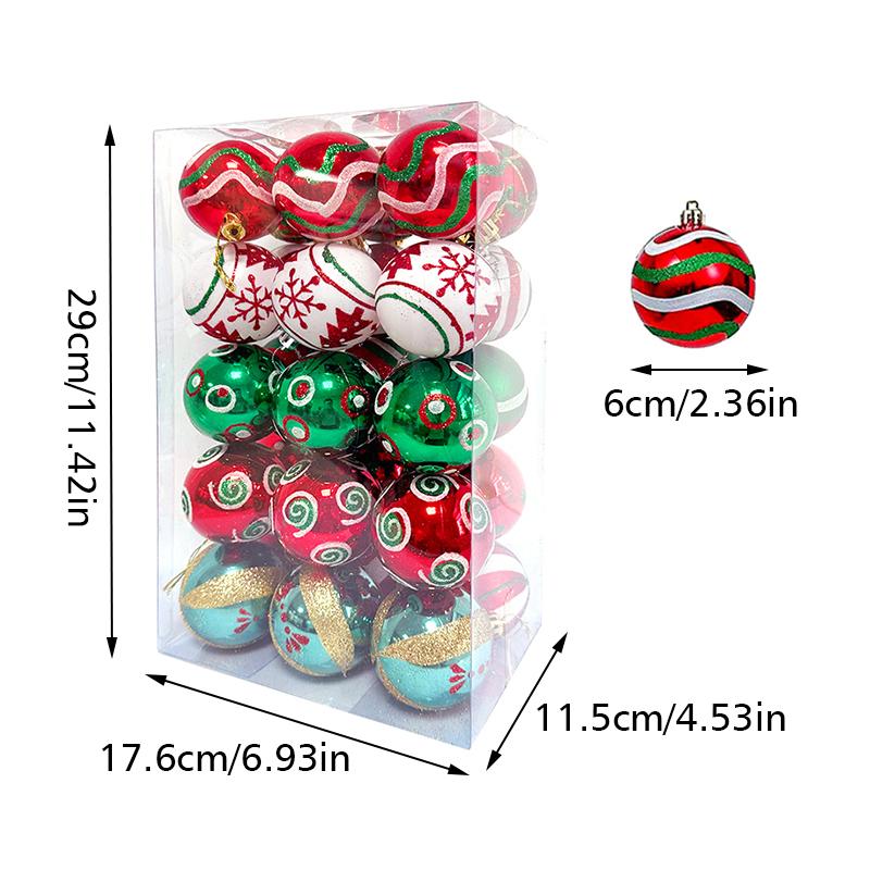 30pc/box Painting New Year Sparkling Christmas Balls Gifts Christmas Tree Pendants Home Hanging Pendants Exquisite 6cm