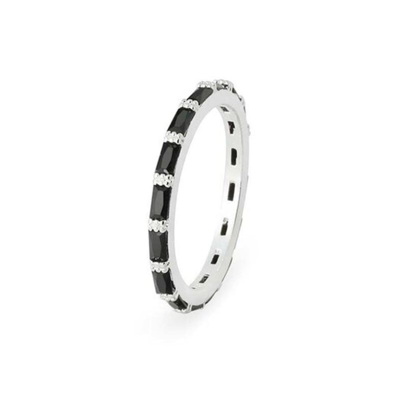 

RAINDROP JEWELRY Raindrop Black Baguette 2MM Brilliant Eternity Ring [S925] 17