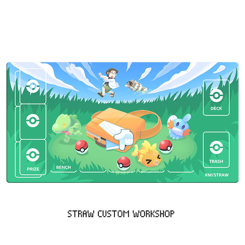Pokemon Hoenn Region TCG Playmat Gaming Mat with Battle Zones for Trading Card Game NonSlip Desk Pad 800x300x2mm