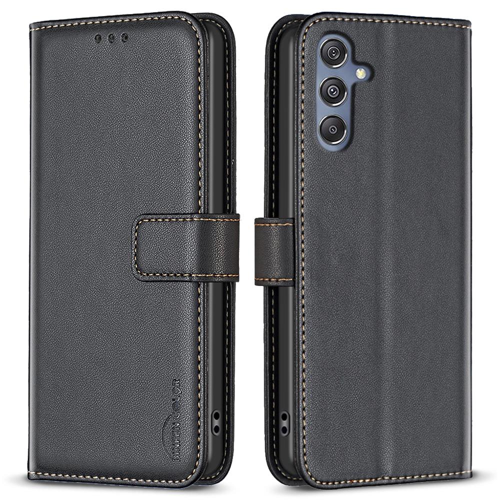 BINFEN COLOR BF17 Leather Flip Cover for Samsung Galaxy F34 5G/M34 5G,Wallet Stand Full Protection Phone Case