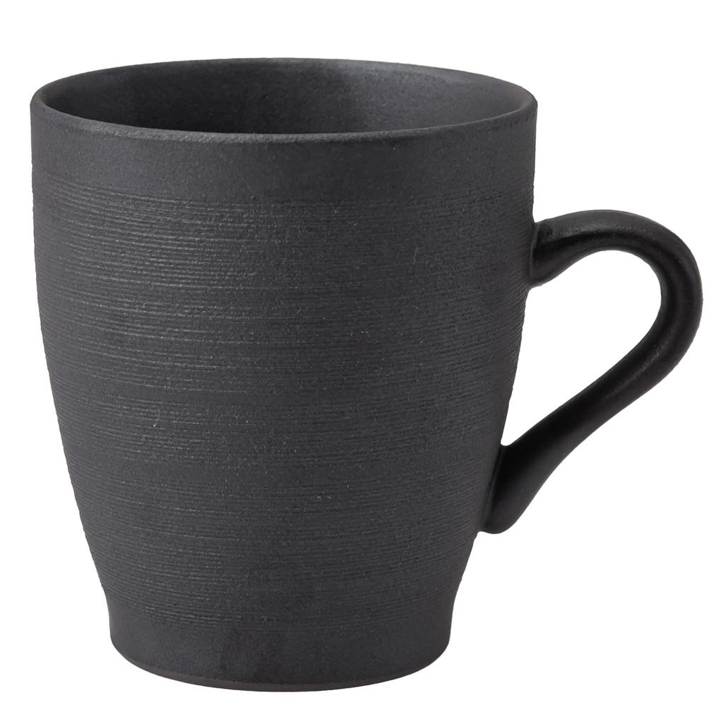 Nishikai Toki Hasami Ware Mug, 330ml Capacity, Black, Sendan Pattern, Black, 20787