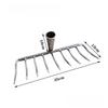 Old-Fashioned Fine-Toothed Stone and Clamming Rake Set for Raking Grass, Leaves, and Leveling Soil