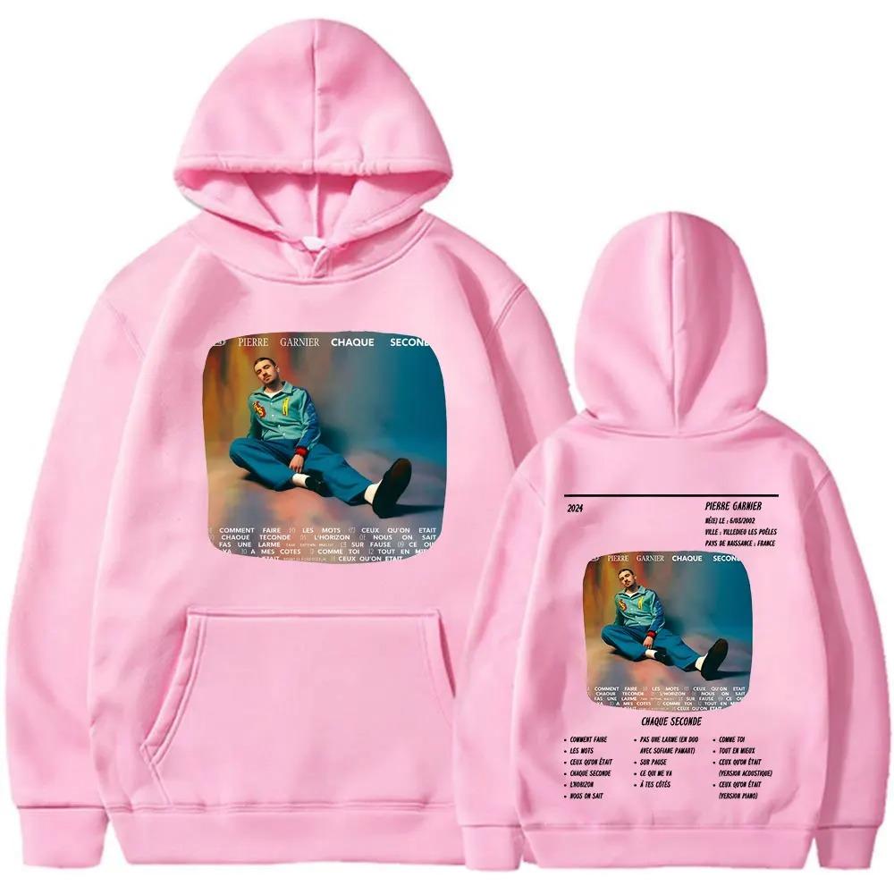Men Women Clothing Pierre Garnier Chaque Seconde Album Hoodies Casual Oversized Sweatshirts Vintage Long Sleeve Pullover