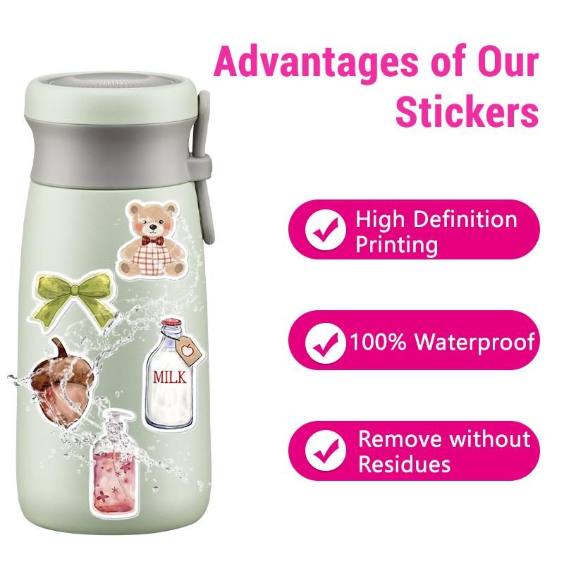 50PCS Aesthetic Stickers The Clean Girl Stickers VSCO Graffiti Watercolor Decals Vinyl Waterproof Stickers Laptop Water Bottle