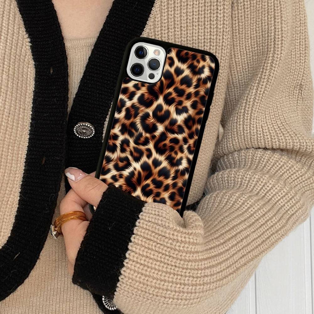 Leopard Cheetah Print Shockproof Cover For IPhone 17 16 15 14 Plus 13 12 11 Pro Max Soft Hard Phone Case