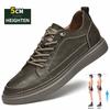 Mens 5cm Invisible Height Increase Leather Casual Shoes Lace Up Elevator Sneakers For Men Business Comfortable Outdoor Wear