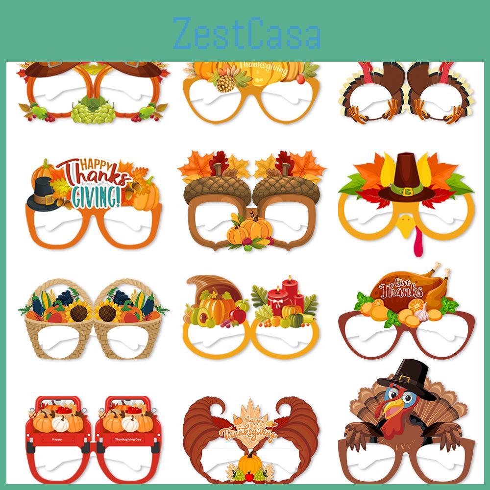 Halloween Festive Paper Glasses Photo Props Set For Holiday Decorations And Parties