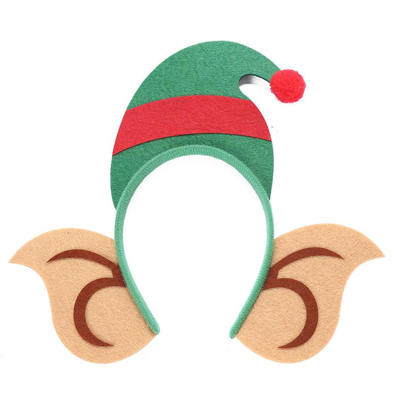 

Festive Elf Hat Headband: Cute Creative Christmas Hair Accessory for Kids зелёный