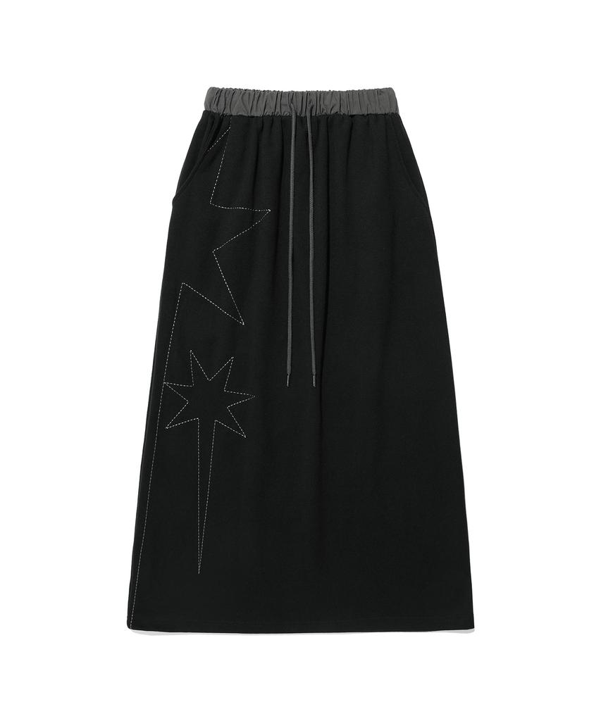Nice Ghost Club Big Star Logo Sweat Skirt_Black(Ng2Efupa90A)