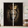 Lion Design Drapes African Wildlife Animal Window Panel Curtains Grassland King Of Jungle Tree Window Curtains For Bedroom Living Room