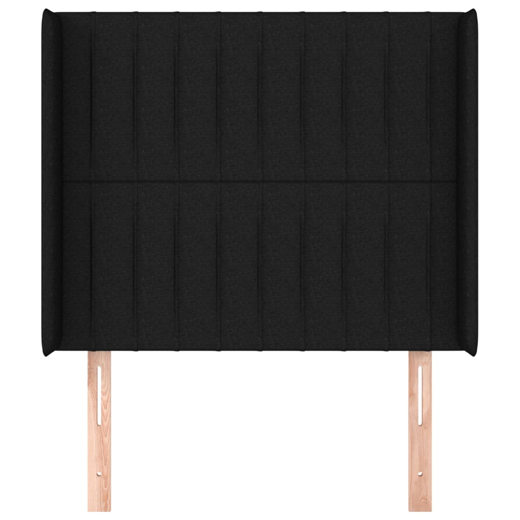 Vidaxl Wingback Headboard, Black, 93X16X118/128 Cm, Fabric