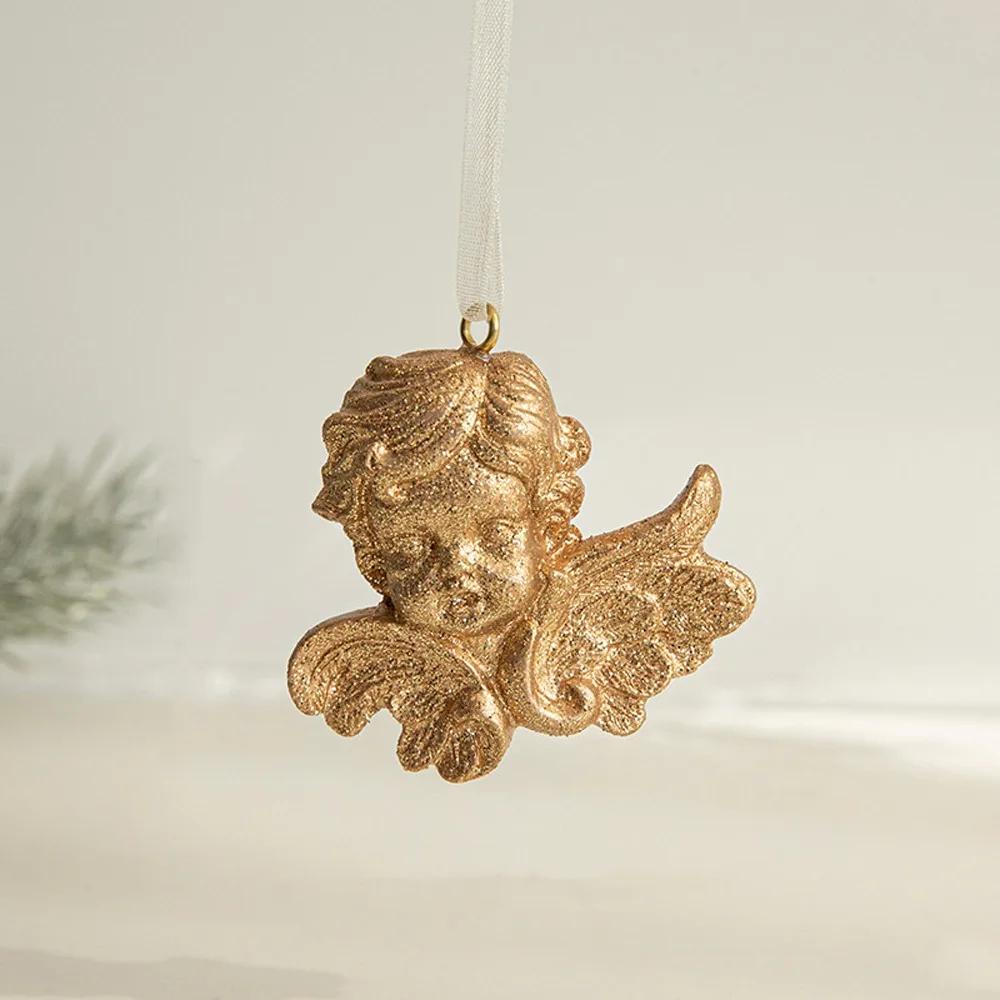 

Gold Christmas Deer Pendant Cartoon Pony Sled Boots Pinecone Decoration Resin Elegant Xmas Tree Hanging Ornaments