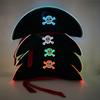Lighting Up LED Pirate Hat Adult Pirate Hat Halloween Pirate Costume for Men Women Teens Halloween Masquerade Cosplay