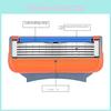 Durable Five Layer Blade Manual Razor Various Vibrant Color Refill Heads
