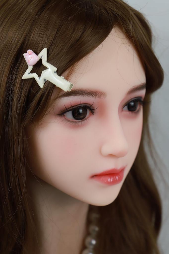Figure Head TPE Head Wig 2 Connection Wig Type Brown Curls Not Only, High-quality Head, Only, Type, Methods, #363 - (stand Included)