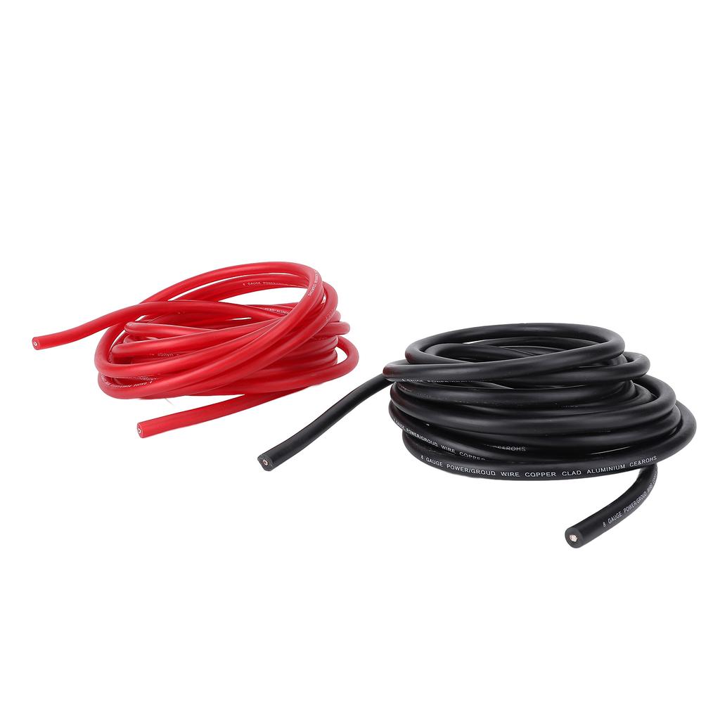 8AWG 20ft Wire Stable Signal Efficient Transfer Copper Clad Aluminum Power Ground Cable with 100A Fuse Box for Car RV