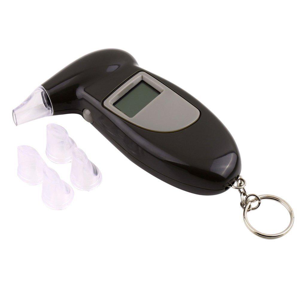 Pocket LCD Digital Alcohol Breath Analyzer Breathalyzer Tester Detector Black