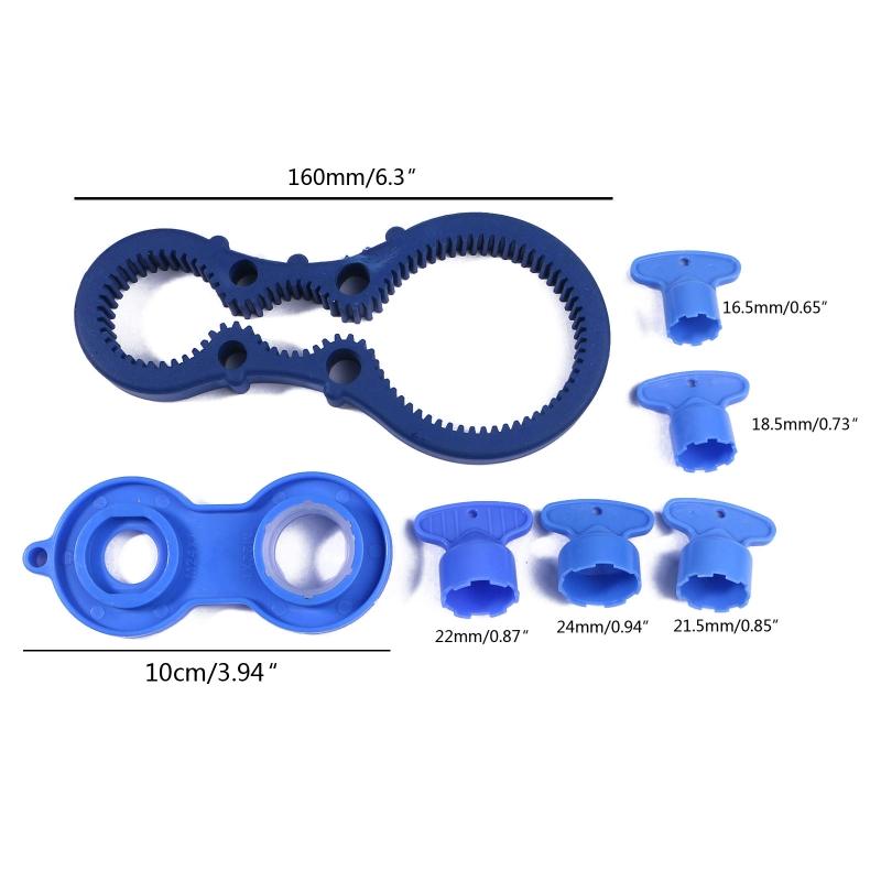 Water Outlet Universal Wrench Faucet Bubbler Wrench Disassembly Cleaning Tool Four Side Available Bubbler Blue Wrench