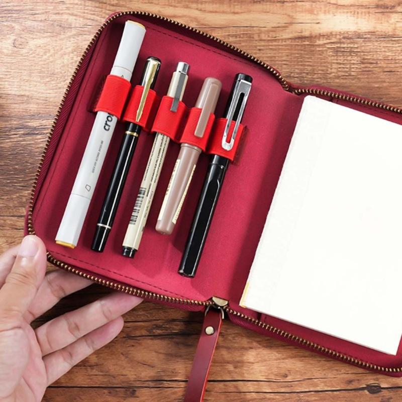 Zippered Leather Notebook Protector with Pen Slot for 3.5x5.5Inch Field Notes Handmade Journal Cover