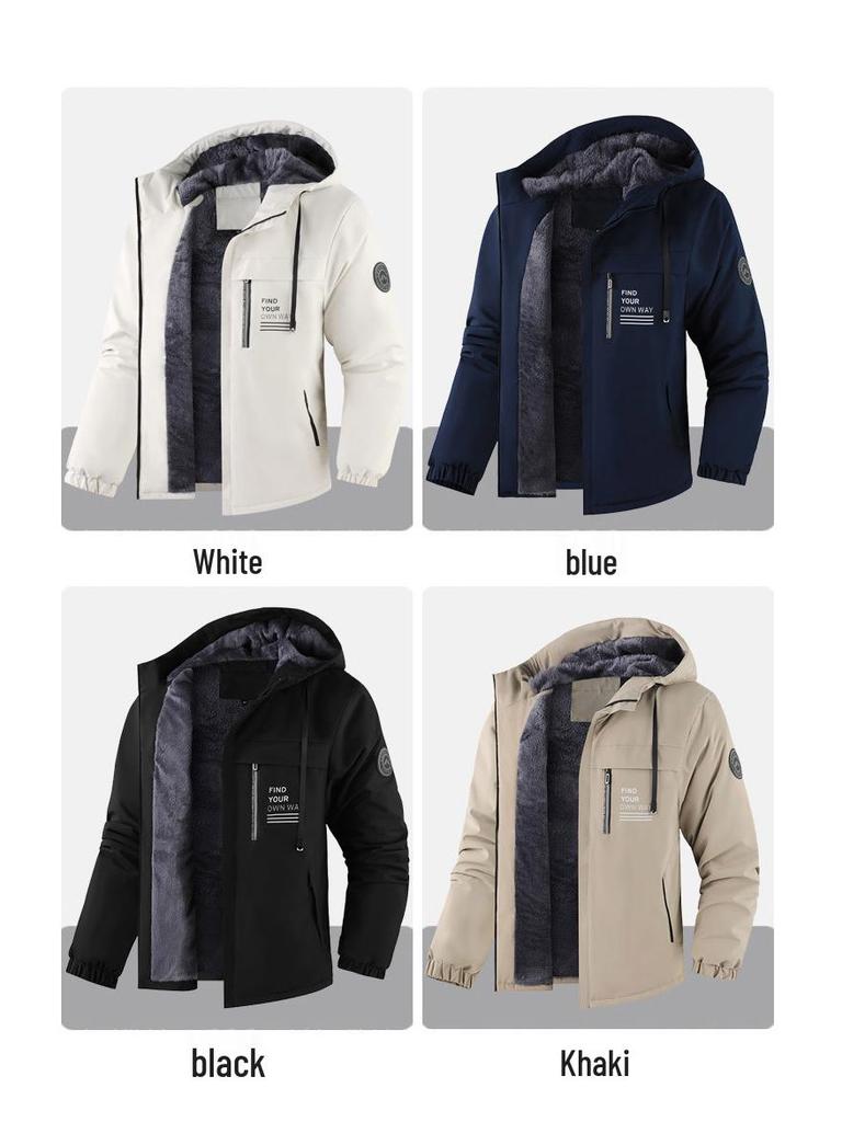 Veste à capuche tendance Automne/Hiver en Coton, Doublée Velours, Épaisse pour la Chaleur - Manteau Décontracté pour Couples