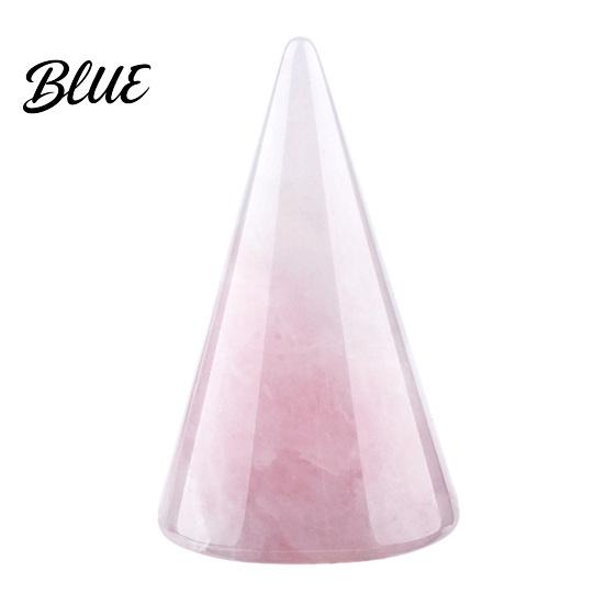 Cone Shaped Ring Holder Crystal Natural Stone Stand Elegant Shape