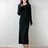 Women Sweater Dress 100% Wool MODERN NEW SAGA O-neck Knit Long Pullover Winter Jumpers Wool Long Dress Female