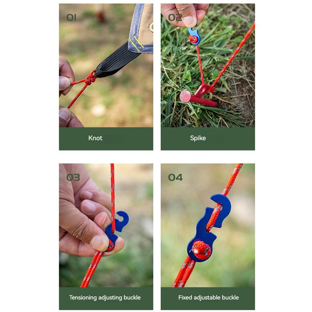 8Pcs 3mm Windproof Tent Rope Outdoor Tent Guy Ropes 13ft Tent Fixed Cord Line for Camping Hiking Canopy Shelter Outdoor Activity