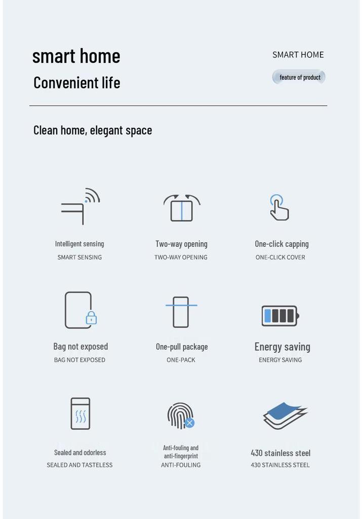 Automatic Large Smart Sensor Trash Can with Lid for Kitchen, Bathroom, Office, and Living Room