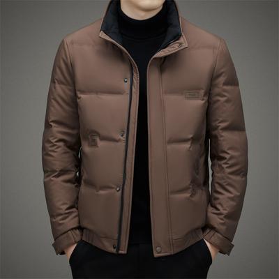 Nueva Chaqueta de Plumas de Invierno para Hombre, Chaqueta Corta Cálida con Cuello Alto Moderna para Jóvenes y Mediana Edad, Pluma de Pato, Chaqueta para el Frío
