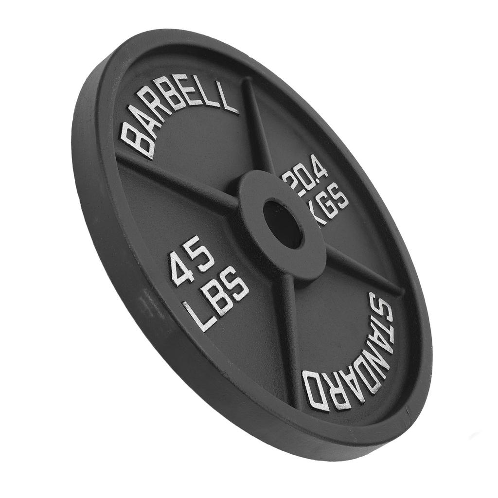 45LB Barbell Plate 4 Rib Alloy Steel Cast Iron High Strength Long Lasting Weight Plate for Strength