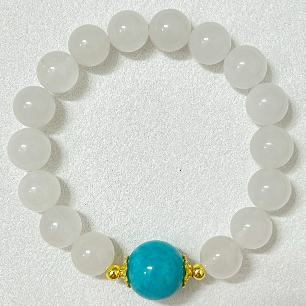 Women Beaded Bracelet 10mm Round Beads Stretch Bracelets Handmade Natural Stone Bangle DIY Jewelry Gifts