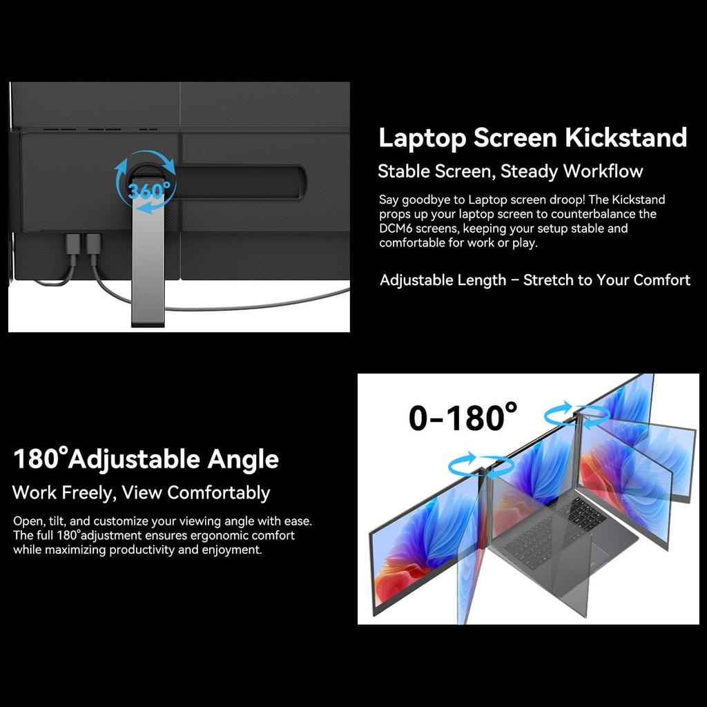 Blackview DCM6 14palcový monitor s duální obrazovkou, prodlužovač obrazovky notebooku, USB-C FHD 1080P přenosný monitor, IPS 60Hz externí monitor