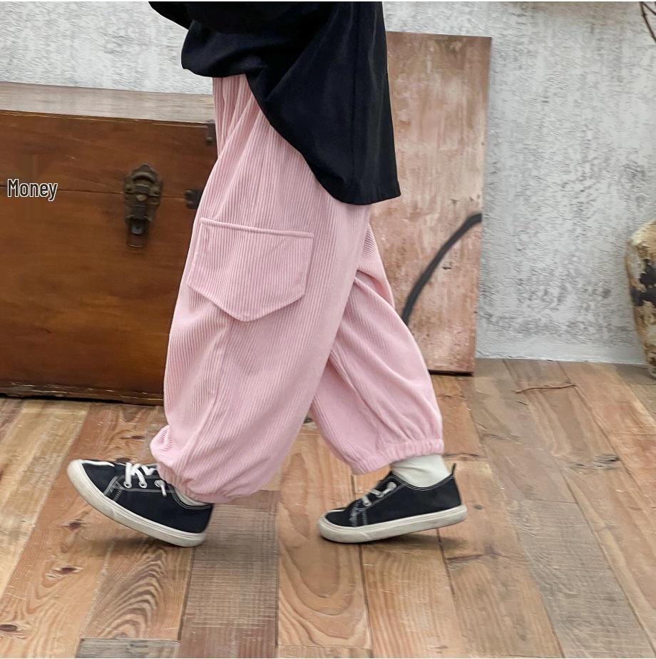 Autumn Korean Style Kids' Cargo Pants: Versatile, Casual, Long Pants for Boys and Girls