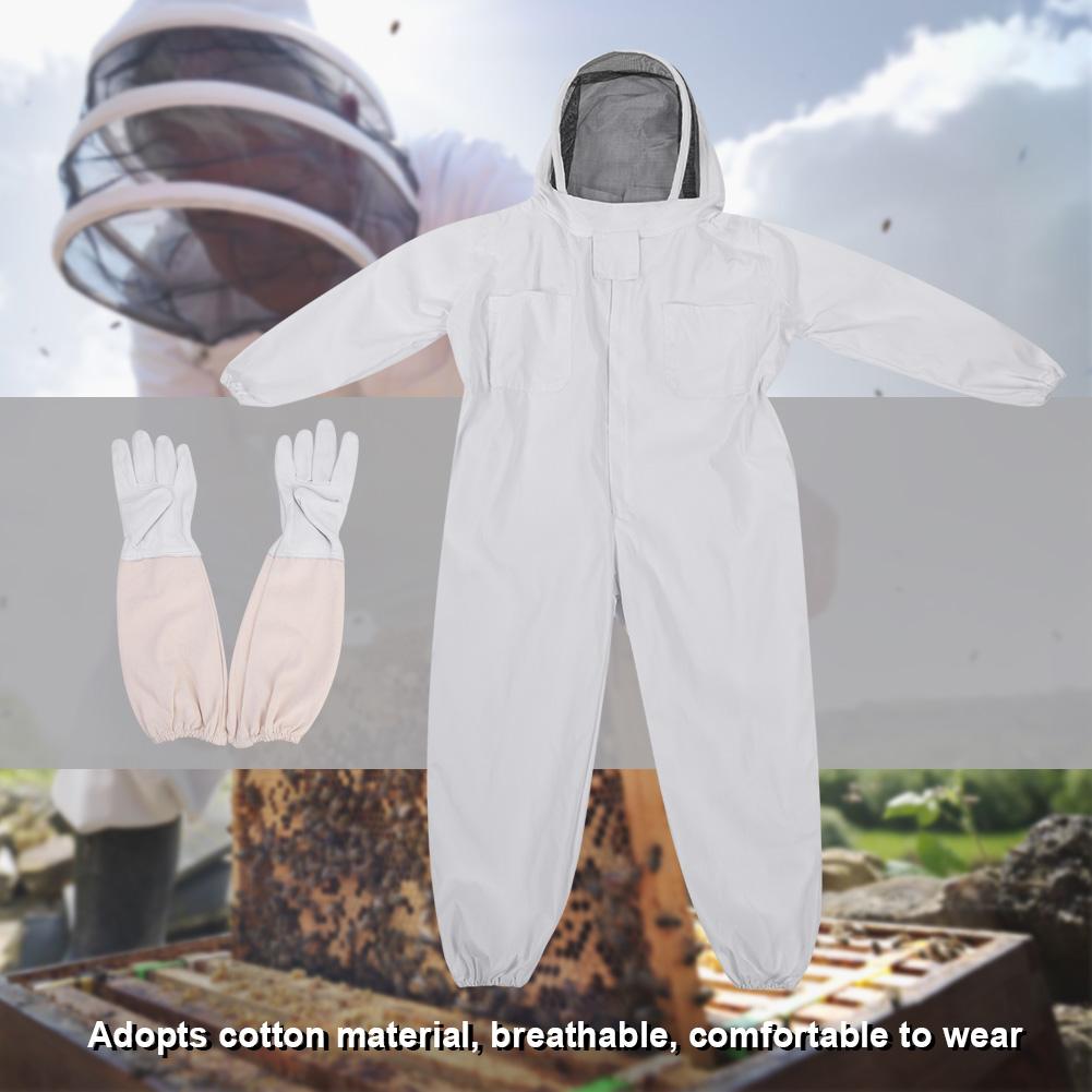 Professional Beekeeping Protective Suit Gloves Beekeeper Protect Equipment Jumpsuit(L)